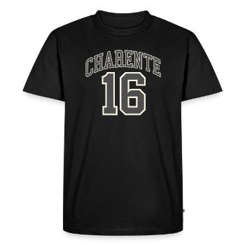 Charente 16 - T-shirt Premium bio Homme - noir - Devant - Nico (187cm)