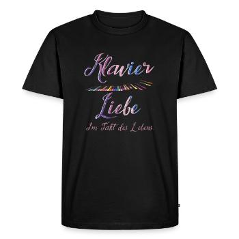 Piano Pianiste Piano Love Piano - T-shirt Premium bio Homme - noir - Devant - Nico (187cm)