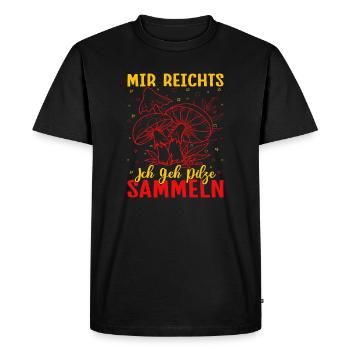 Chasse aux champignons J’en ai assez Je vais cueillir des champignons - T-shirt Premium bio Homme - noir - Devant - Nico (187cm)