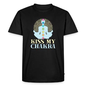 Yoga Embrasser Mon Chakra Drôle Yoga - T-shirt Premium bio Homme - noir - Devant - Nico (187cm)