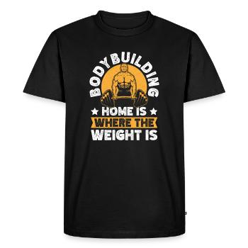 La maison du bodybuilder de dynamophilie est là où se trouve le poids - T-shirt Premium bio Homme - noir - Devant - Nico (187cm)