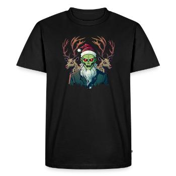 Zombie Santa - Men's Premium Organic T-Shirt - black - Front - Nico (187cm)