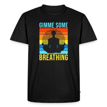 Yoga Gimme Some Breathing Funny Yoga - Men's Premium Organic T-Shirt - black - Front - Nico (187cm)