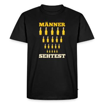 Bière hommes test oculaire bière dire - T-shirt Premium bio Homme - noir - Devant - Nico (187cm)