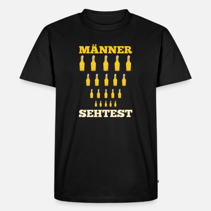 Bier Männer Sehtest Bier Spruch - Männer Premium Bio T-Shirt - Schwarz