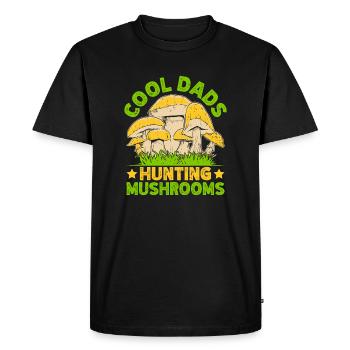 Cueillette de champignons Chasseur Cool Dads Chasse Morille - T-shirt Premium bio Homme - noir - Devant - Nico (187cm)