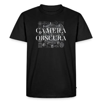 Camera Obscura plan design breveté - T-shirt Premium bio Homme - noir - Devant - Nico (187cm)