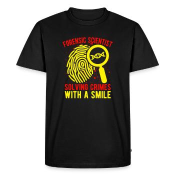 Forensic Science Major Solving Crimes With A Smile - Men's Premium Organic T-Shirt - black - Front - Nico (187cm)