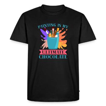 Artist Painter Graphic Painting Ultimate Chocolate - Men's Premium Organic T-Shirt - black - Front - Nico (187cm)