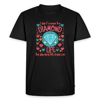 Artiste de peinture au diamant La vie m’a choisi Diamant - T-shirt Premium bio Homme - noir - Devant - Nico (187cm)