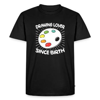 Drôle d’Art Peintre Amant Depuis Naissance Dessin Cadeau - T-shirt Premium bio Homme - noir - Devant - Nico (187cm)