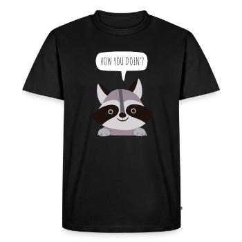 doux raton laveur - T-shirt Premium bio Homme - noir - Devant - Nico (187cm)