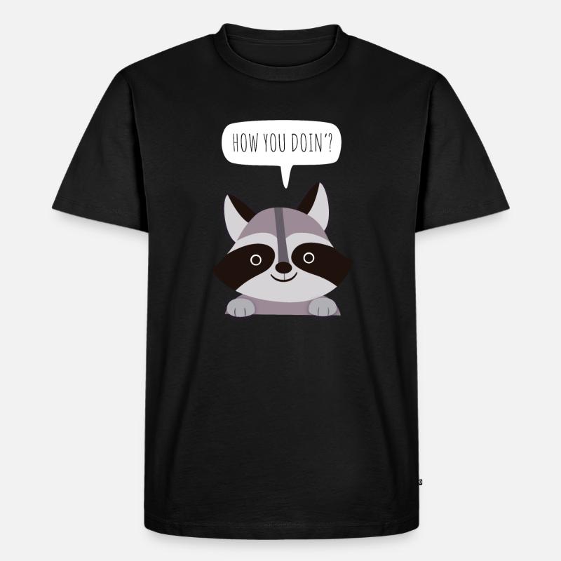 süßer Waschbär - Männer Premium Bio T-Shirt - Schwarz