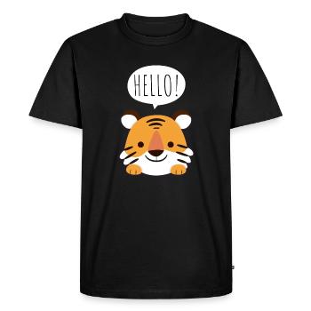 tigre doux - T-shirt Premium bio Homme - noir - Devant - Nico (187cm)