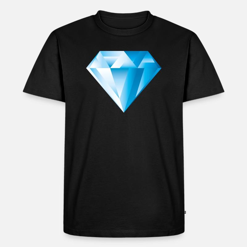 Smiley Diamant - Männer Premium Bio T-Shirt - Schwarz