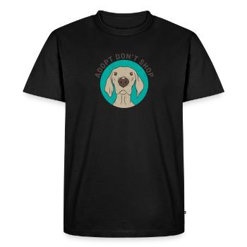 Adopt dont shop - Men's Premium Organic T-Shirt - black - Front - Nico (187cm)