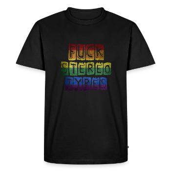 baiser arc-en-ciel stéréotypé - T-shirt Premium bio Homme - noir - Devant - Nico (187cm)