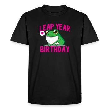 leap year birthday - Men's Premium Organic T-Shirt - black - Front - Nico (187cm)