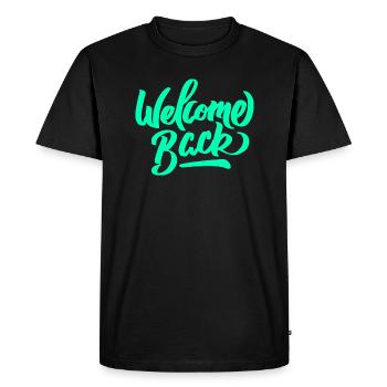 Bienvenue Bienvenue salutation ouverture disant - T-shirt Premium bio Homme - noir - Devant - Nico (187cm)