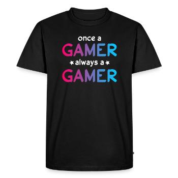 Gamers - Herre Premium økologisk T-shirt - sort - Foran - Nico (187cm)