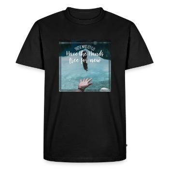 Free for new - Men's Premium Organic T-Shirt - black - Front - Nico (187cm)