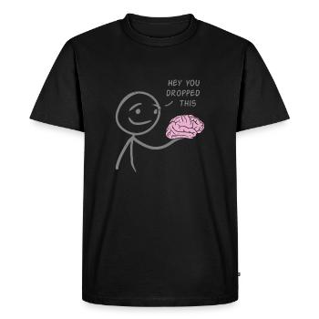 Hey tu as laissé tomber ça - T-shirt Premium bio Homme - noir - Devant - Nico (187cm)