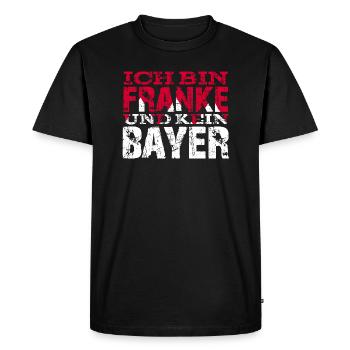 Ich bin Franke und kein Bayer - Franken Sprüche - Männer Premium Bio T-Shirt - Schwarz - Vorne - Nico (187cm)