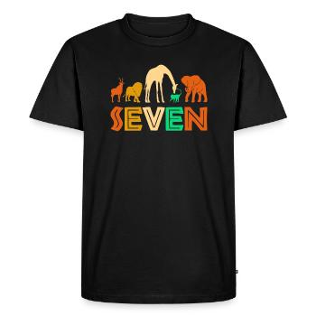 7ème anniversaire Jungle Animals Africa 7 ans - T-shirt Premium bio Homme - noir - Devant - Nico (187cm)