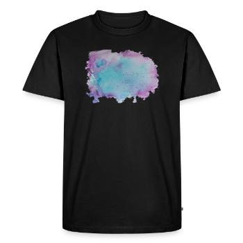 Watercolor - Blue Purple Background - Men's Premium Organic T-Shirt - black - Front - Nico (187cm)