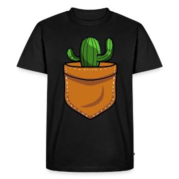 Cactus shrub Cacti prickly garden gardener - Men's Premium Organic T-Shirt - black - Front - Nico (187cm)