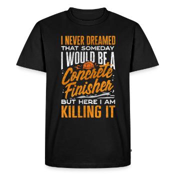 Concrete Finisher Concrete Mixer Quote - Men's Premium Organic T-Shirt - black - Front - Nico (187cm)