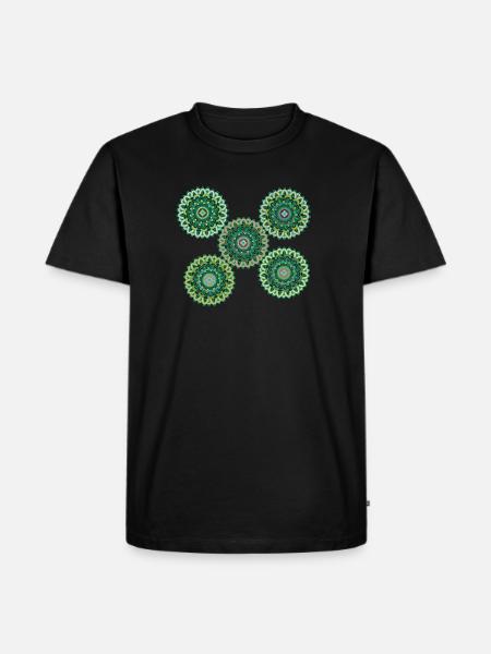 Mandala vert - T-shirt Premium bio Homme - noir