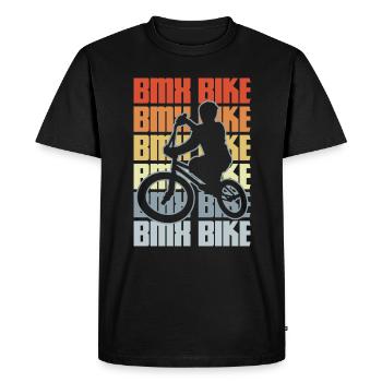 Vélo BMX vintage - T-shirt Premium bio Homme - noir - Devant - Nico (187cm)