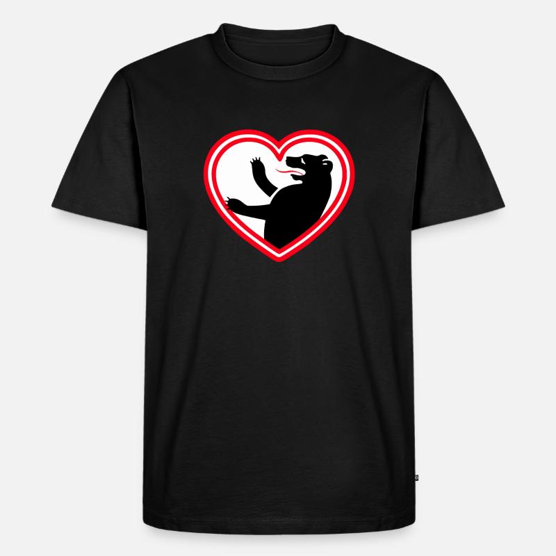 Herz Berlin - Männer Premium Bio T-Shirt - Schwarz