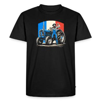 Agriculteur français en colère - T-shirt Premium bio Homme - noir - Devant - Nico (187cm)
