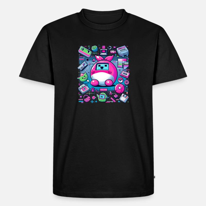 90s Tech Nostalgia - Männer Premium Bio T-Shirt - Schwarz