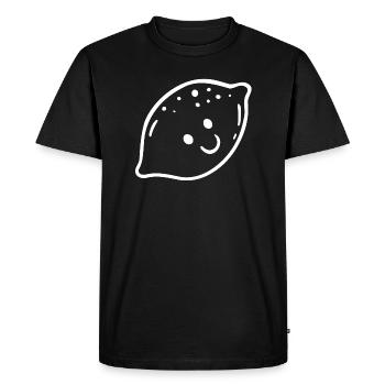 smiley citron drôle - T-shirt Premium bio Homme - noir - Devant - Nico (187cm)