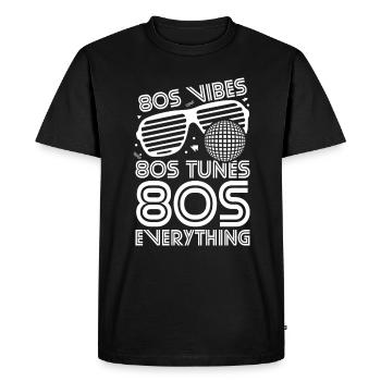 80s Vibes Melodies Everything - Men's Premium Organic T-Shirt - black - Front - Nico (187cm)