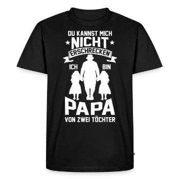 Papa Von Zwei Töchter Geschenk - Männer Premium Bio T-Shirt - Schwarz - Vorne - Nico (187cm)