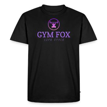 GYM FOX - Motivating Gym and Fitness Designs - Men's Premium Organic T-Shirt - black - Front - Nico (187cm)