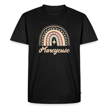 Cadeau Mareyeuse. Boho Rainbow mareyeuse. - T-shirt Premium bio Homme - noir - Devant - Nico (187cm)
