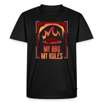 Grill BBQ My BBQ Rules BBQ Lover - Men's Premium Organic T-Shirt - black - Front - Nico (187cm)