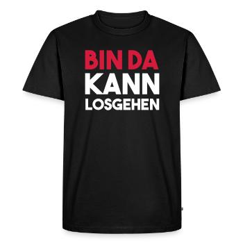 BIN DA can get started - Men's Premium Organic T-Shirt - black - Front - Nico (187cm)