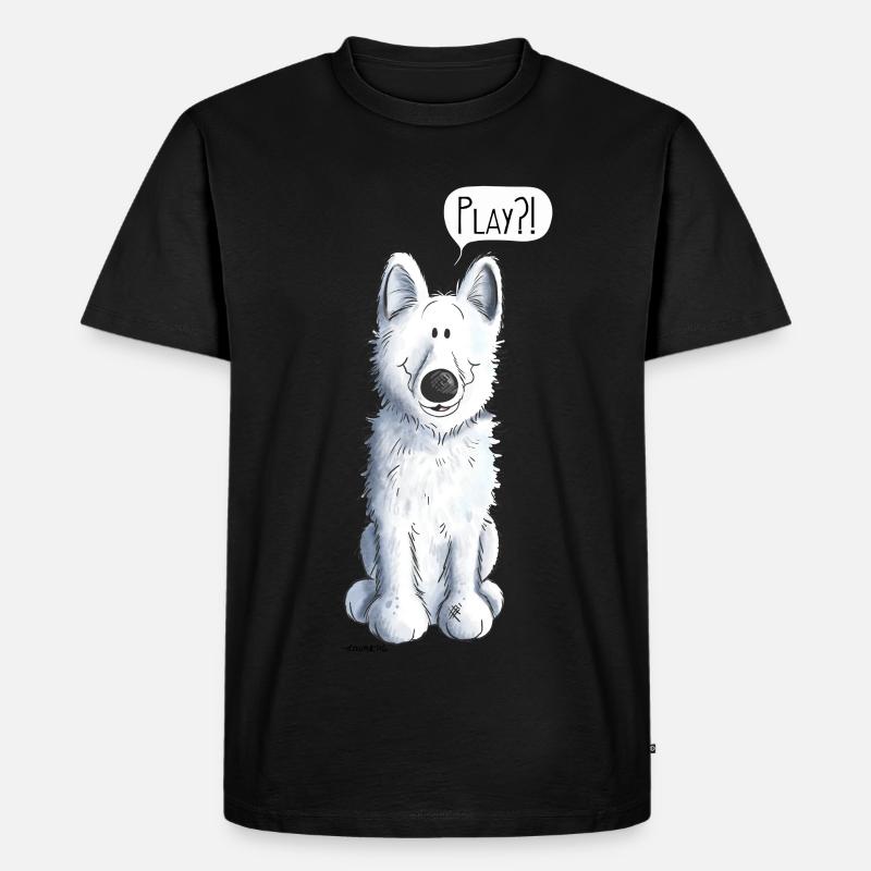 Schweizer Schäferhund Play - Männer Premium Bio T-Shirt - Schwarz