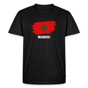 Drapeau du Maroc - T-shirt Premium bio Homme - noir - Devant - Nico (187cm)