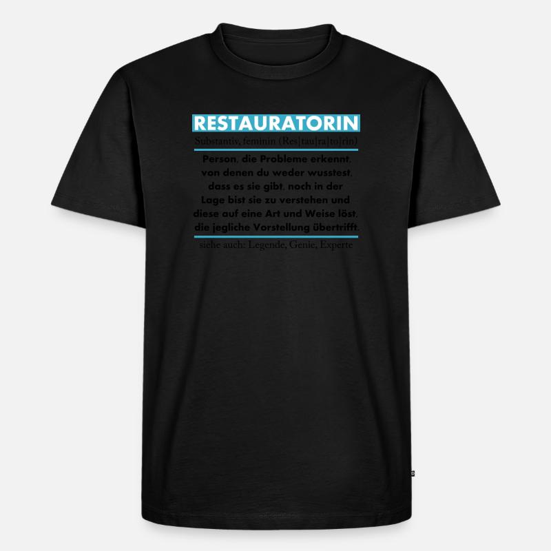 Restauratorin - Männer Premium Bio T-Shirt - Schwarz