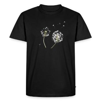 Silhouette de pissenlit blanc - T-shirt Premium bio Homme - noir - Devant - Nico (187cm)