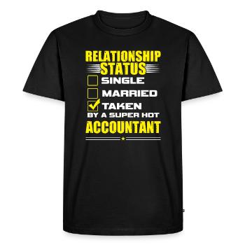 Drôle son et son comptable d’idées de cadeaux - T-shirt Premium bio Homme - noir - Devant - Nico (187cm)