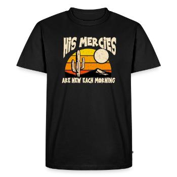 Ses miséricordes sont la nouvelle église Jésus-Christ - T-shirt Premium bio Homme - noir - Devant - Nico (187cm)