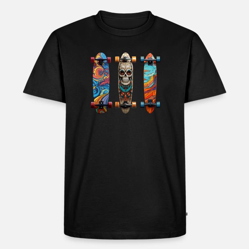 Cooles Longboard Design - Männer Premium Bio T-Shirt - Schwarz
